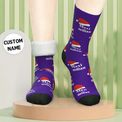 Custom Engraved Thick Socks Custom Name Christmas Gifts-Blongser