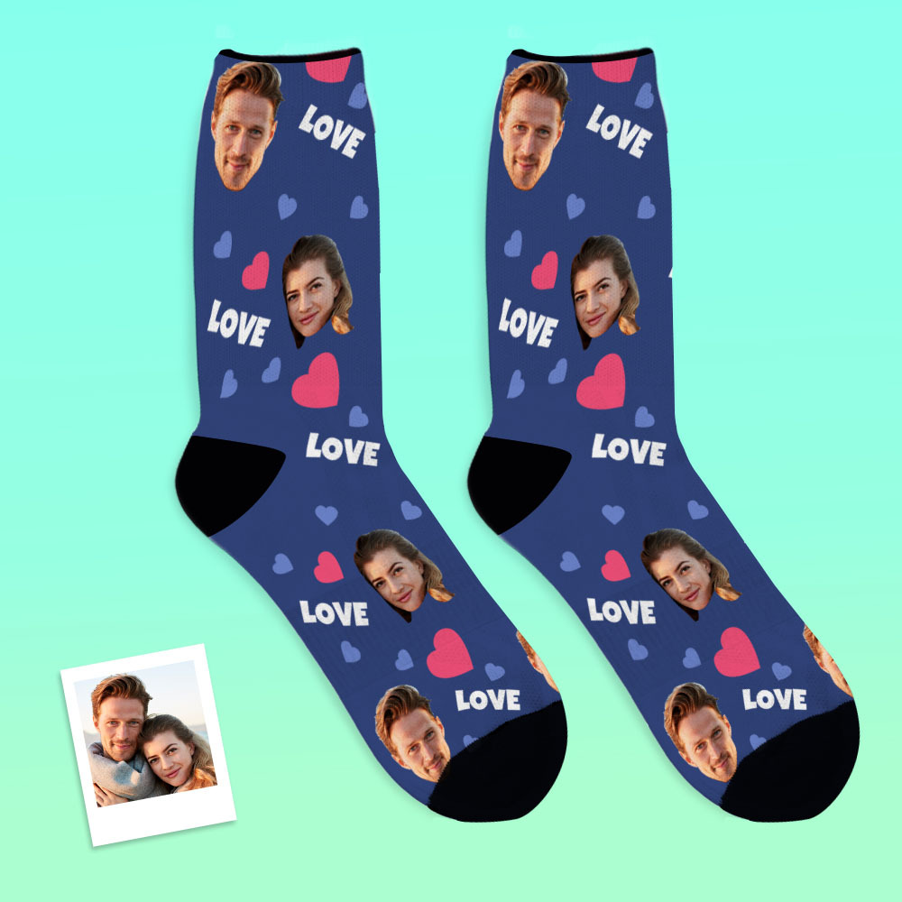 Custom Face Socks Personalized Photo Socks Gift For Family - Love-Blongser
