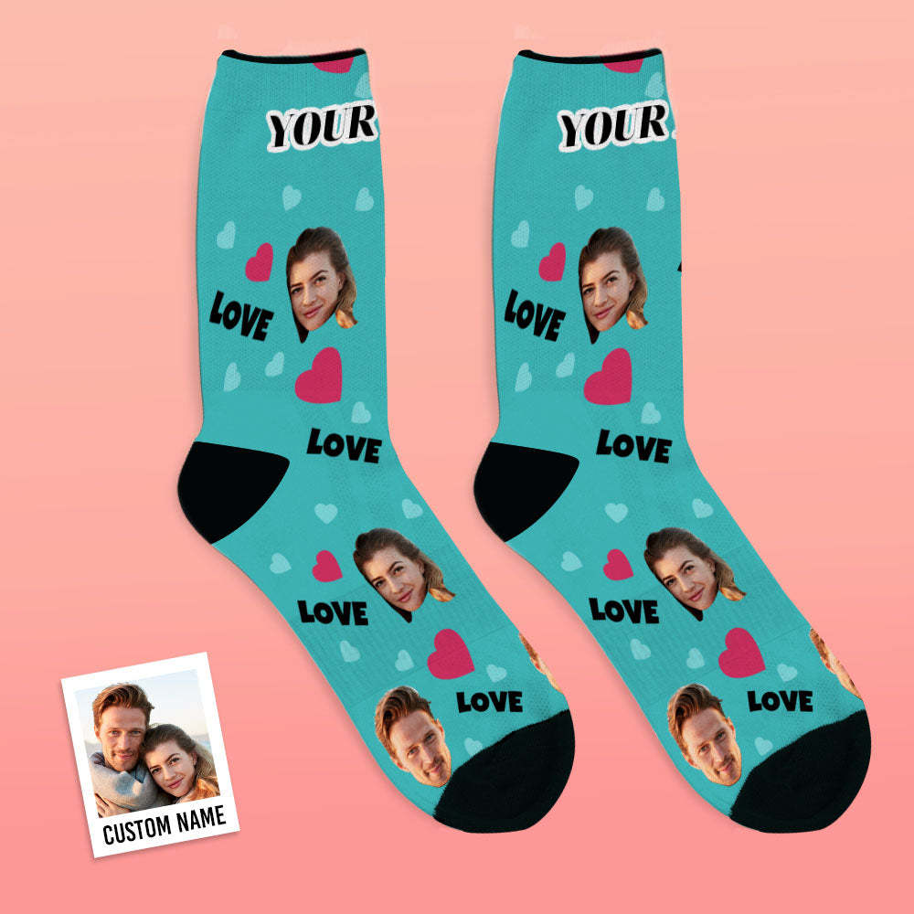 Custom Face Socks Personalized Photo Socks Gift For Family - Love-Blongser