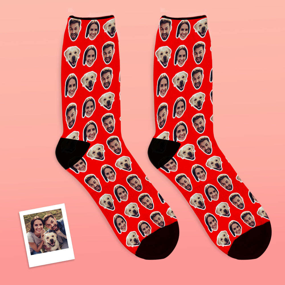 Online Preview Custom Face Socks With Your Photo - Two Faces-Blongser