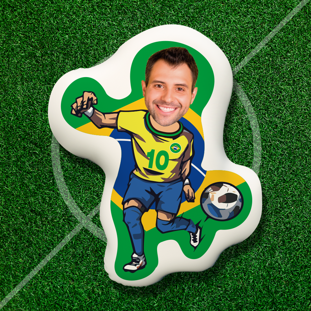 World Cup Minime Pillow Gift Custom Face Brazil, the Best Gift for Brazil Fans-Blongser