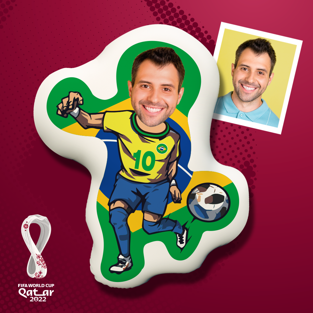 World Cup Minime Pillow Gift Custom Face Brazil, the Best Gift for Brazil Fans-Blongser
