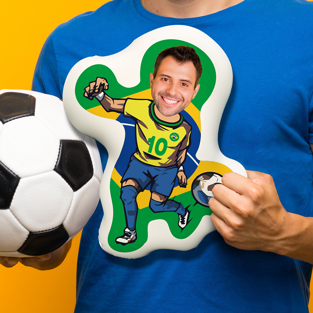 World Cup Minime Pillow Gift Custom Face Brazil, the Best Gift for Brazil Fans-Blongser