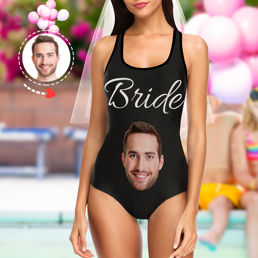 Custom Face Swimsuit One Piece Women Swimwear with Name-Blongser