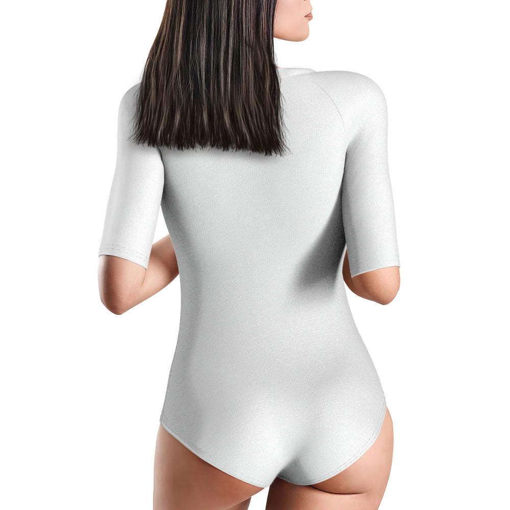 Custom Swimsuit One Piece Swimwear Personalized Half Sleeve Swimsuit-Blongser