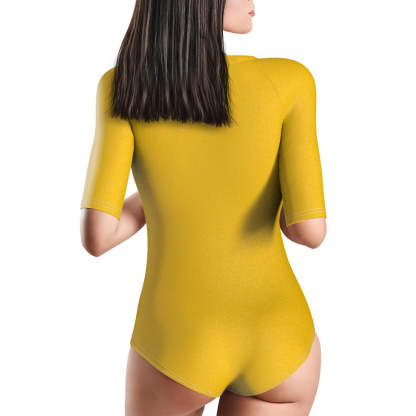 Custom Swimsuit One Piece Swimwear Personalized Half Sleeve Swimsuit-Blongser