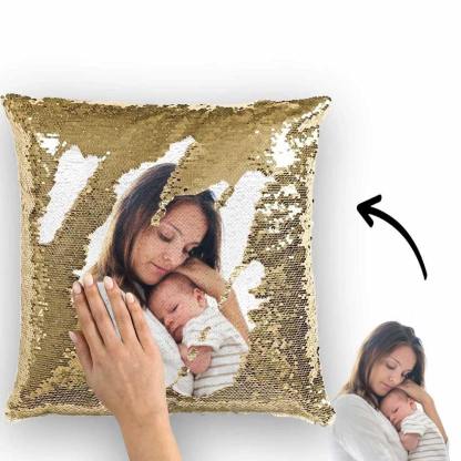 Custom Photo Magic Sequin Pillow Case - Multiple Colors-Blongser