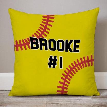 Custom Softball Personalized Throw Pillow Best Gift for Him-Blongser