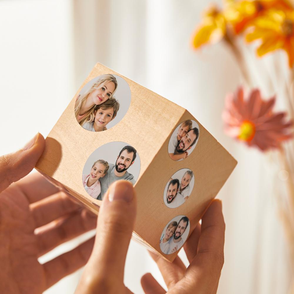 Custom Photo Ornament Funny Dice Wooden Gifts-Blongser