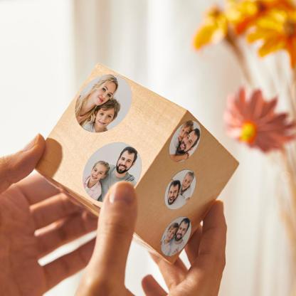 Custom Photo Ornament Funny Dice Wooden Gifts-Blongser