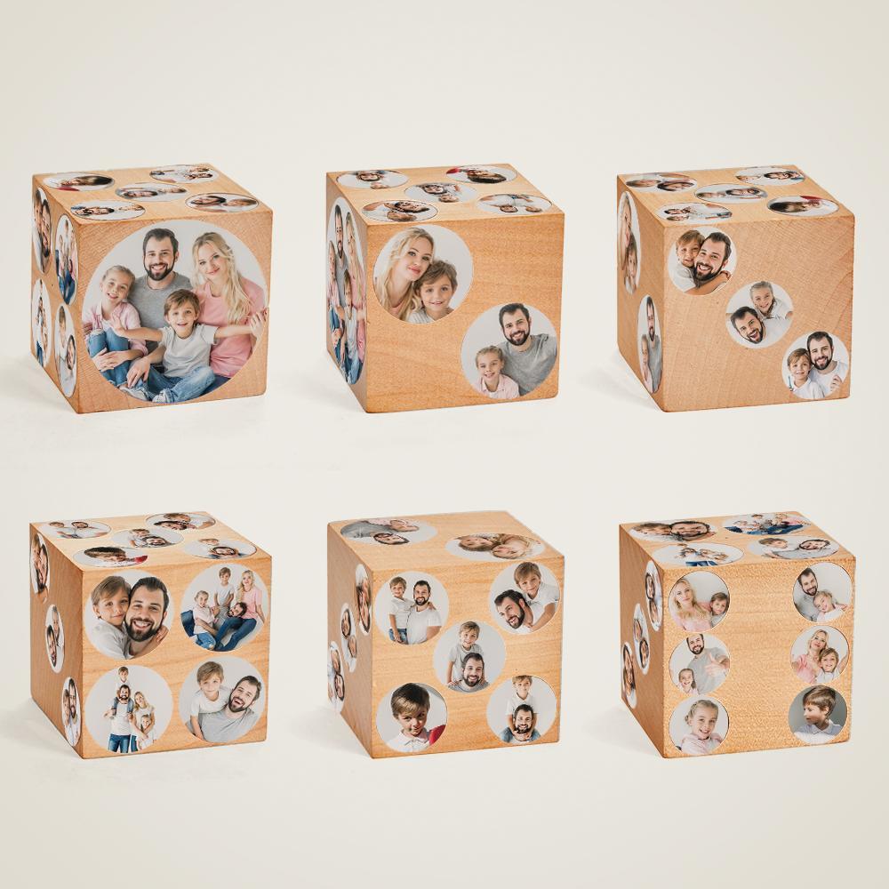 Custom Photo Ornament Funny Dice Wooden Gifts-Blongser