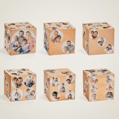 Custom Photo Ornament Funny Dice Wooden Gifts-Blongser