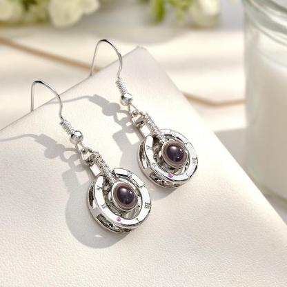 Custom Projection Earring Exquisite Circular Pendant Gifts-Blongser