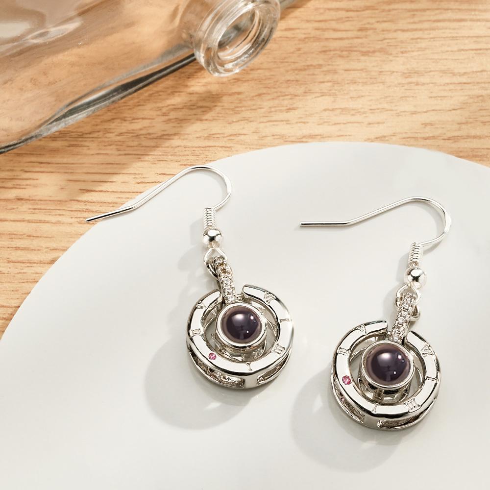 Custom Projection Earring Exquisite Circular Pendant Gifts-Blongser