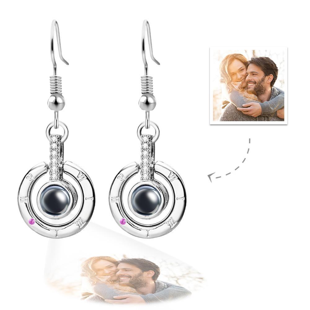 Custom Projection Earring Exquisite Circular Pendant Gifts-Blongser