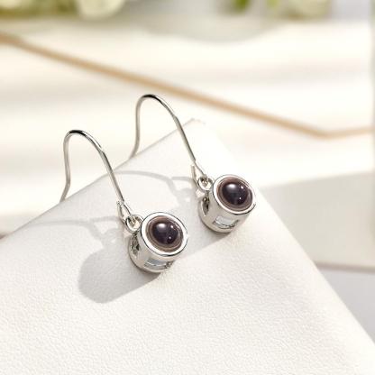 Custom Photo Projection Earring Modern Stylish Pendant Gifts-Blongser