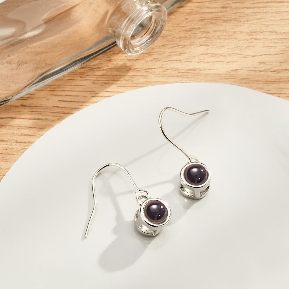 Custom Photo Projection Earring Modern Stylish Pendant Gifts-Blongser