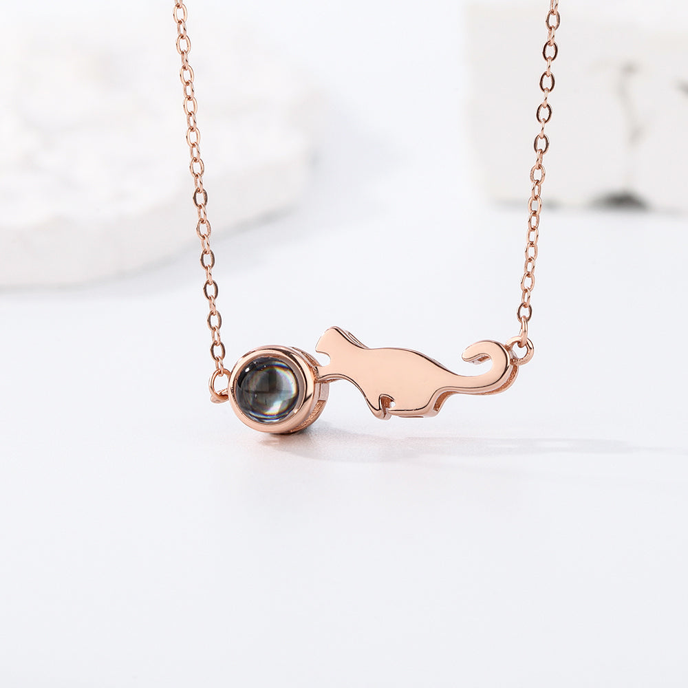 Custom Projection Necklace Little Dinosaur Photo Necklace Gift for Couples-Blongser