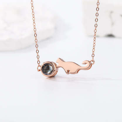 Custom Projection Necklace Little Dinosaur Photo Necklace Gift for Couples-Blongser