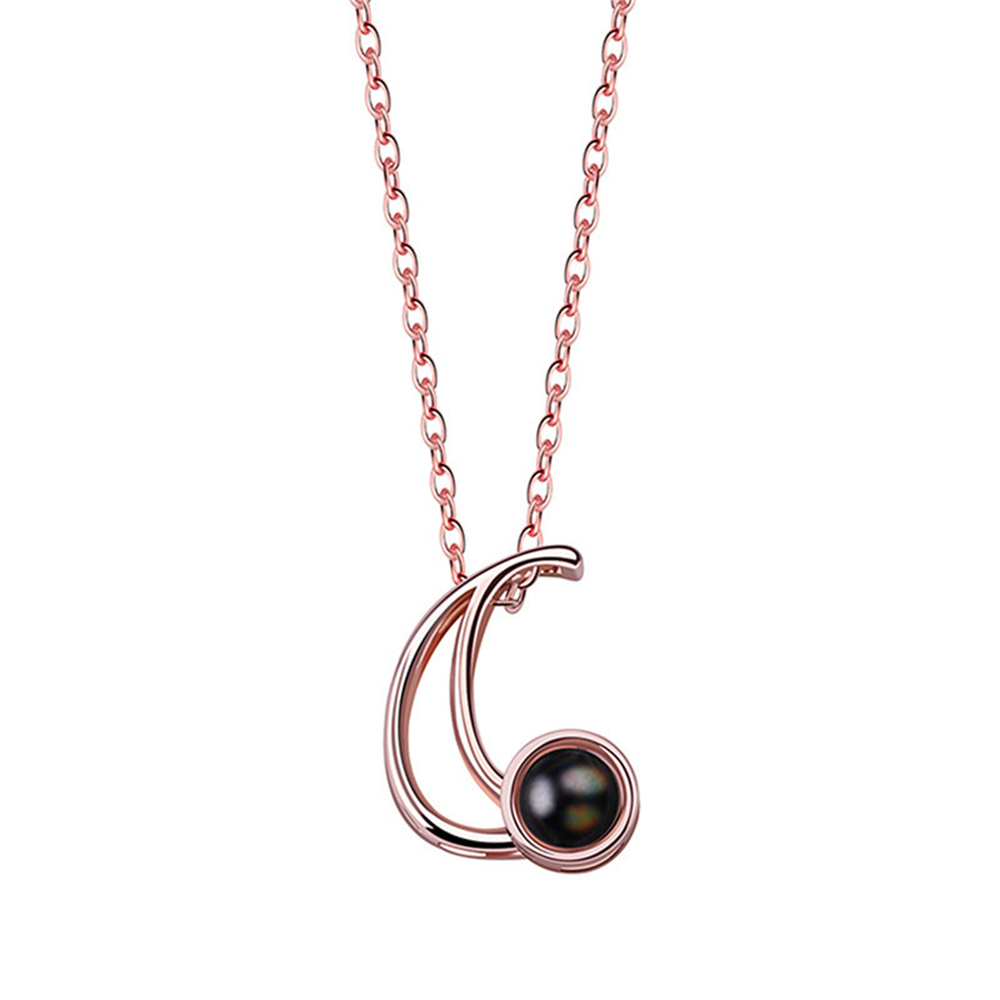A-Z 26 Letters Custom Projection Necklace 925 Sterling Silver-Blongser