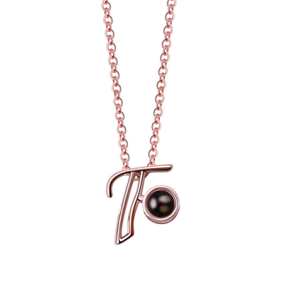 A-Z 26 Letters Custom Projection Necklace 925 Sterling Silver-Blongser