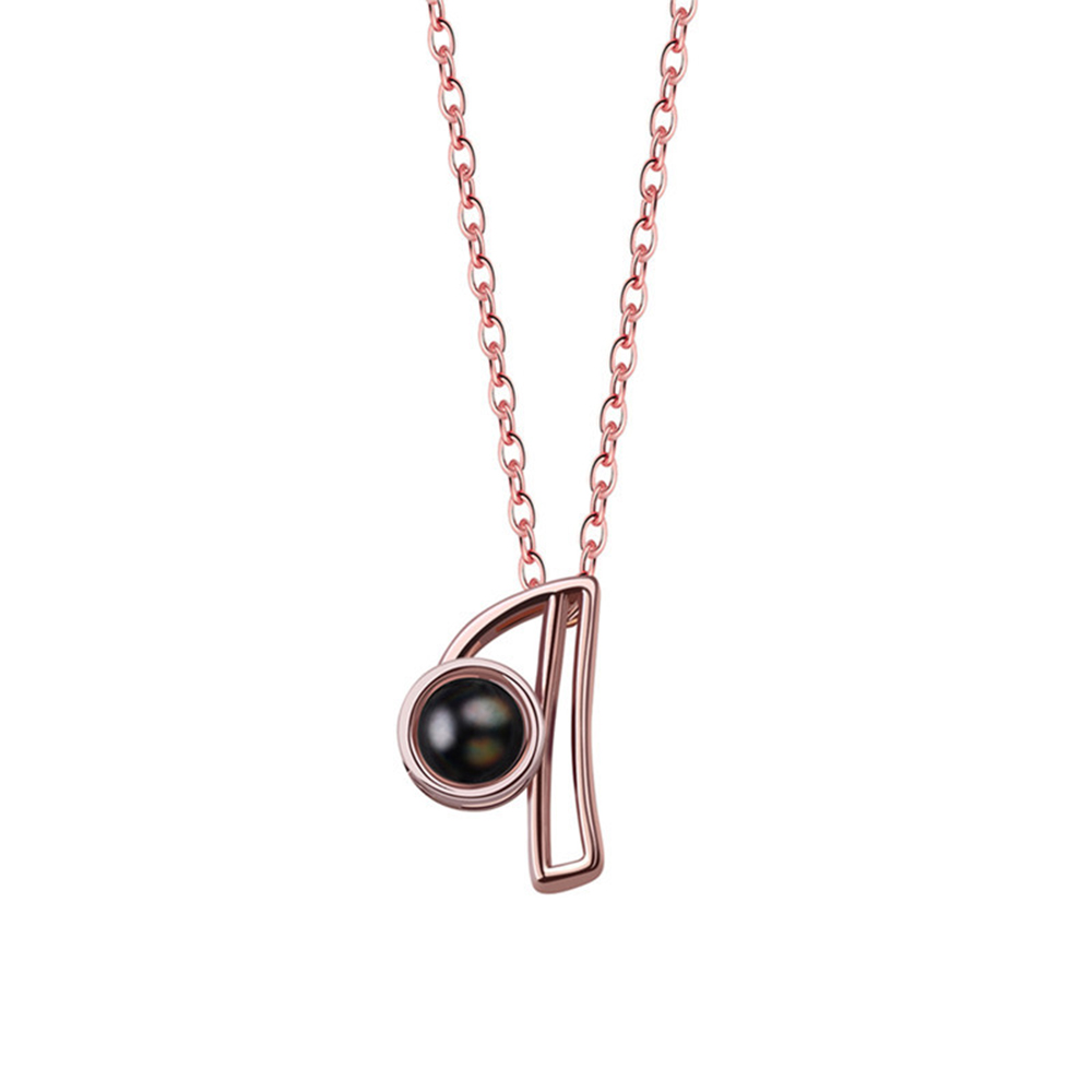 A-Z 26 Letters Custom Projection Necklace 925 Sterling Silver-Blongser