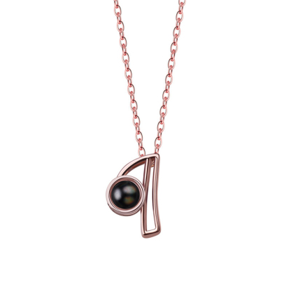 A-Z 26 Letters Custom Projection Necklace 925 Sterling Silver-Blongser