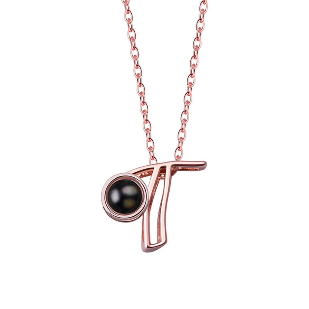 A-Z 26 Letters Custom Projection Necklace 925 Sterling Silver-Blongser