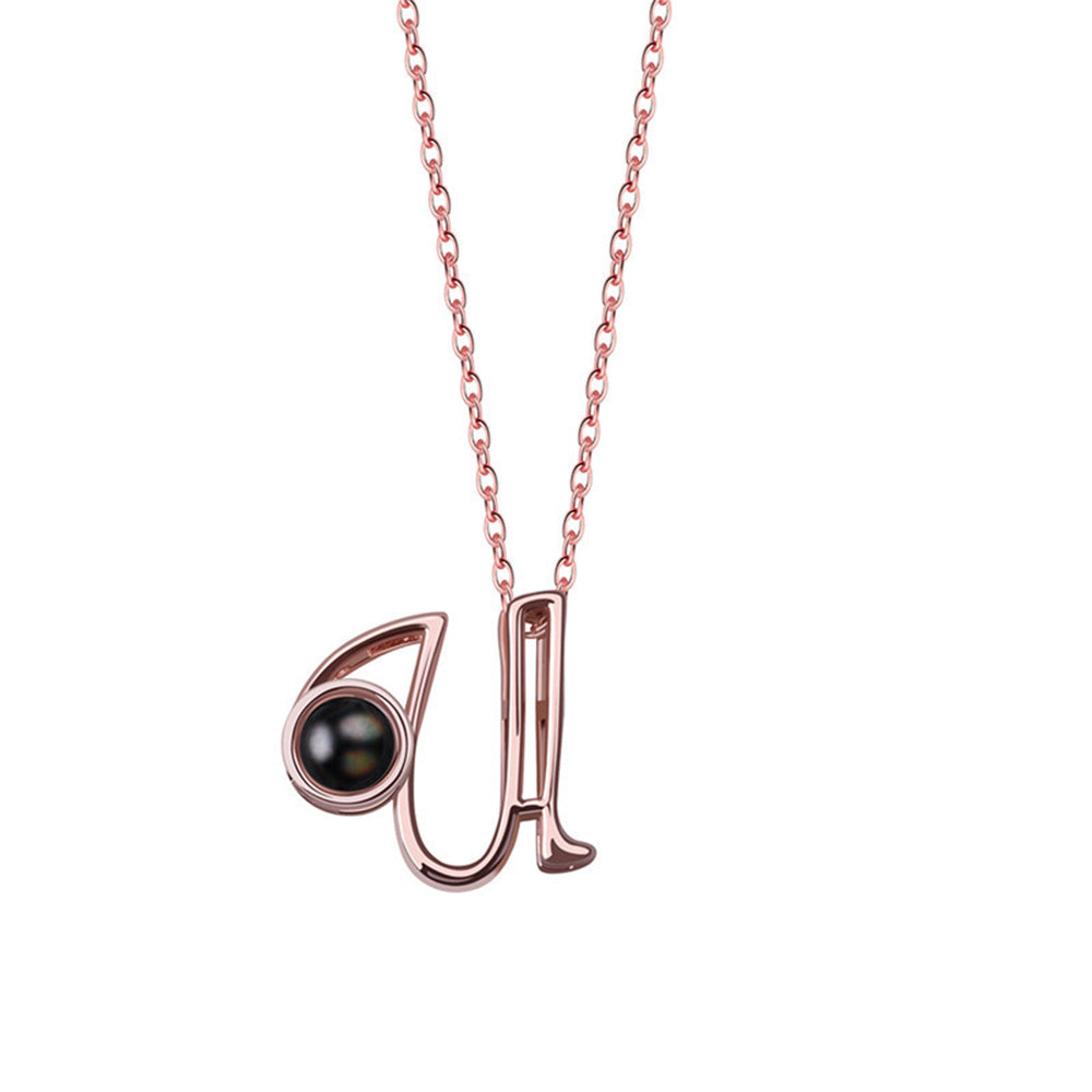 A-Z 26 Letters Custom Projection Necklace 925 Sterling Silver-Blongser