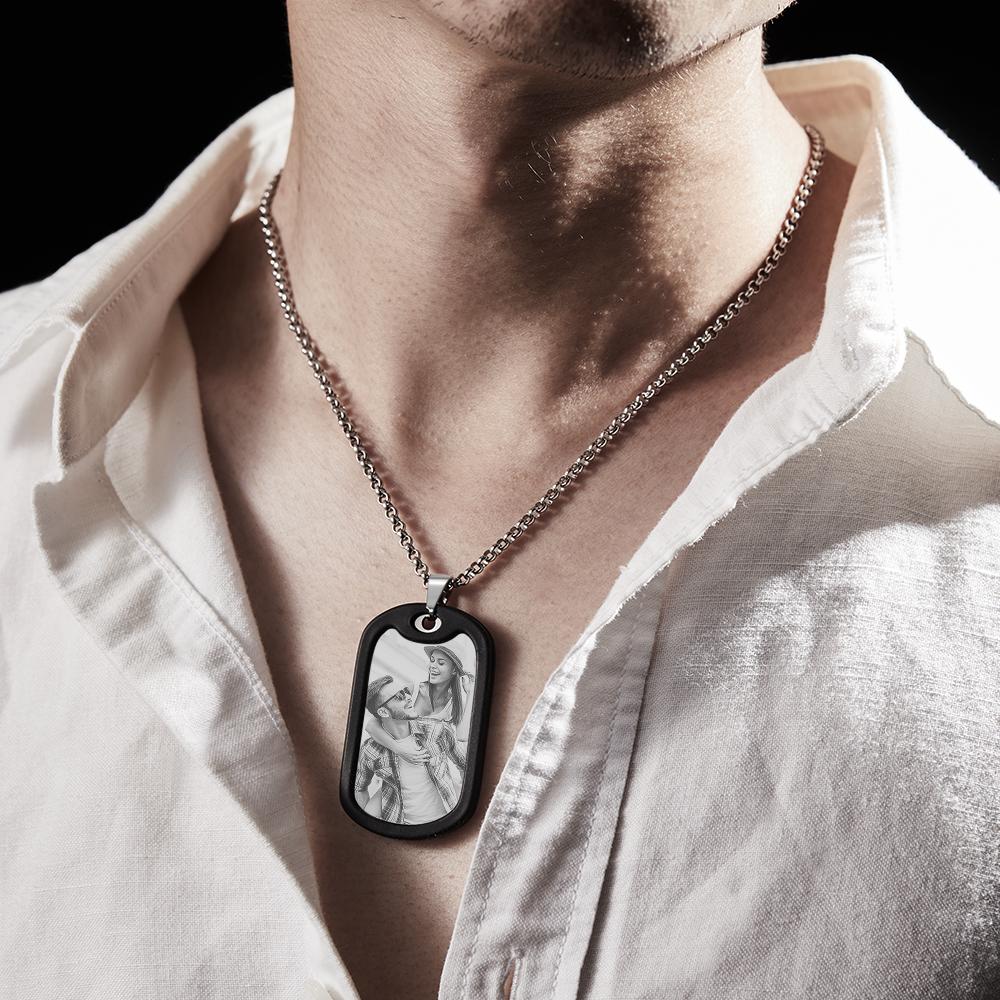 Custom Photo Date Necklace Personalized Calendar Pendant for Him Anniversary Gifts-Blongser