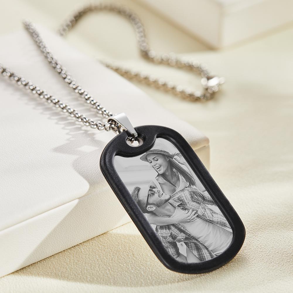 Custom Photo Date Necklace Personalized Calendar Pendant for Him Anniversary Gifts-Blongser