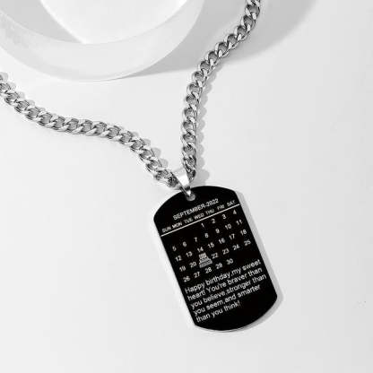Custom Photo Necklace With Words Photo And Date Perfect Gift For Loved Ones On Birthday-Blongser