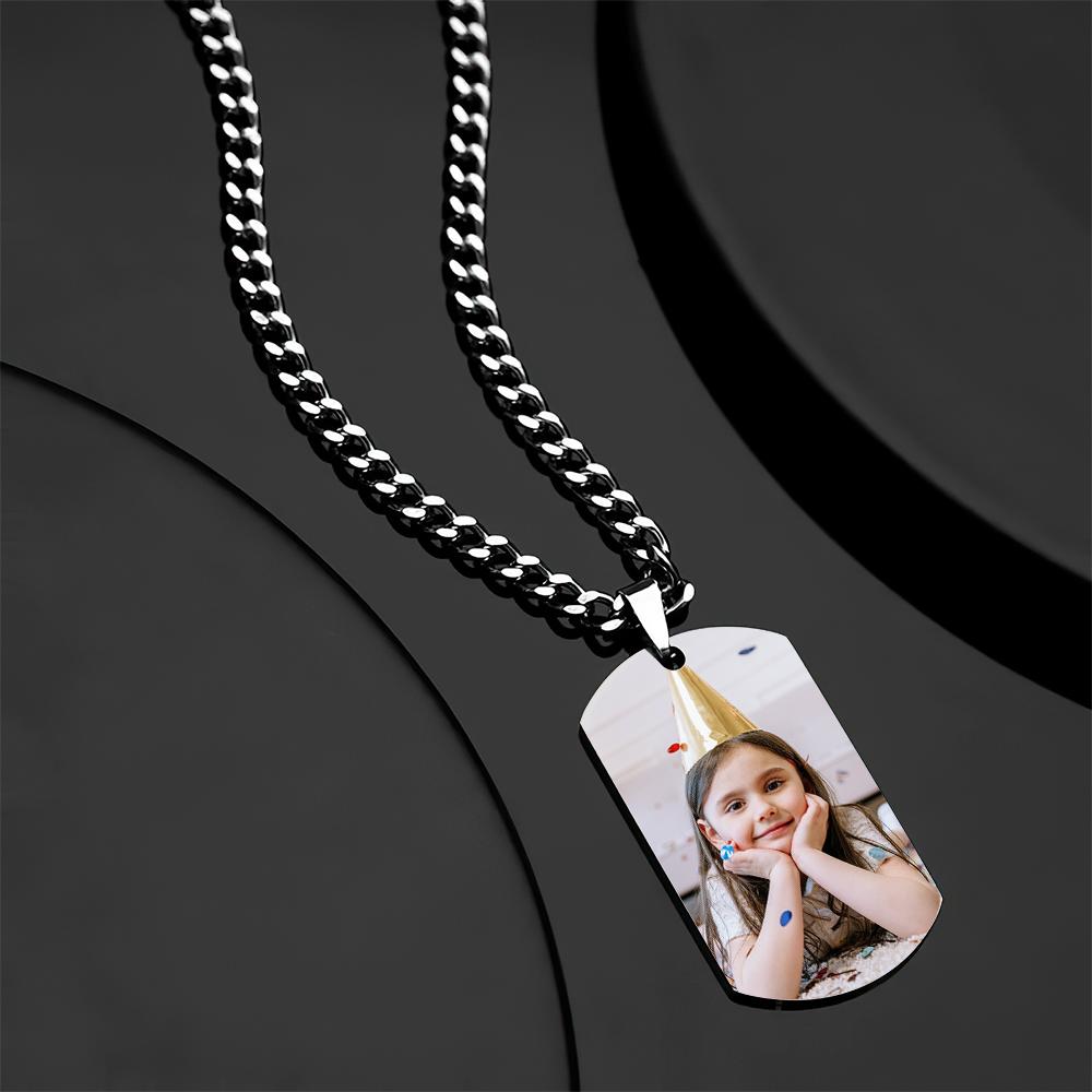 Custom Photo Necklace With Words Photo And Date Perfect Gift For Loved Ones On Birthday-Blongser