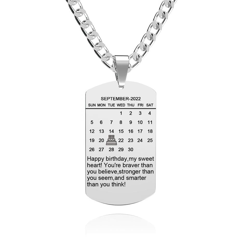 Custom Photo Necklace With Words Photo And Date Perfect Gift For Loved Ones On Birthday-Blongser