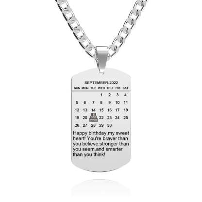 Custom Photo Necklace With Words Photo And Date Perfect Gift For Loved Ones On Birthday-Blongser