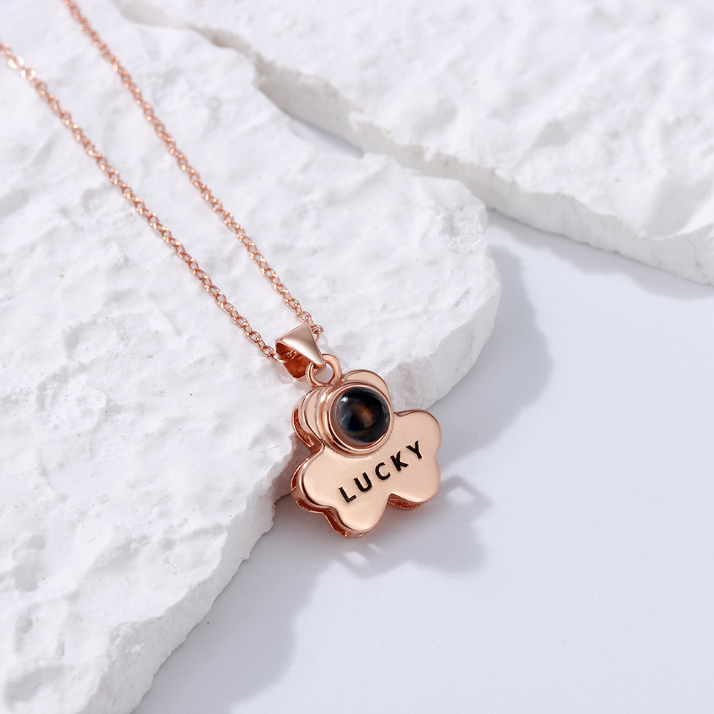 Custom Projection Necklace Lucky Bear Picture Necklace-Blongser