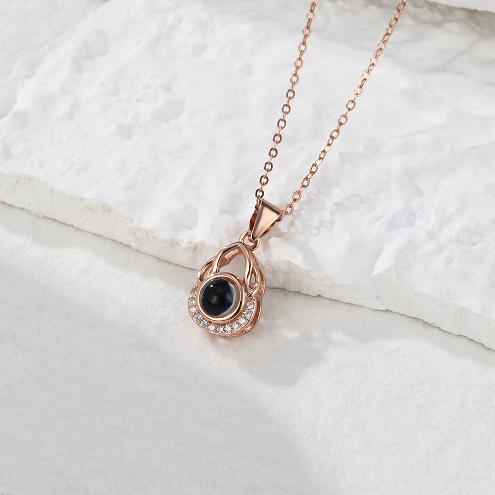 Personalized Projection Necklace Cute Bag Photo Necklace-Blongser