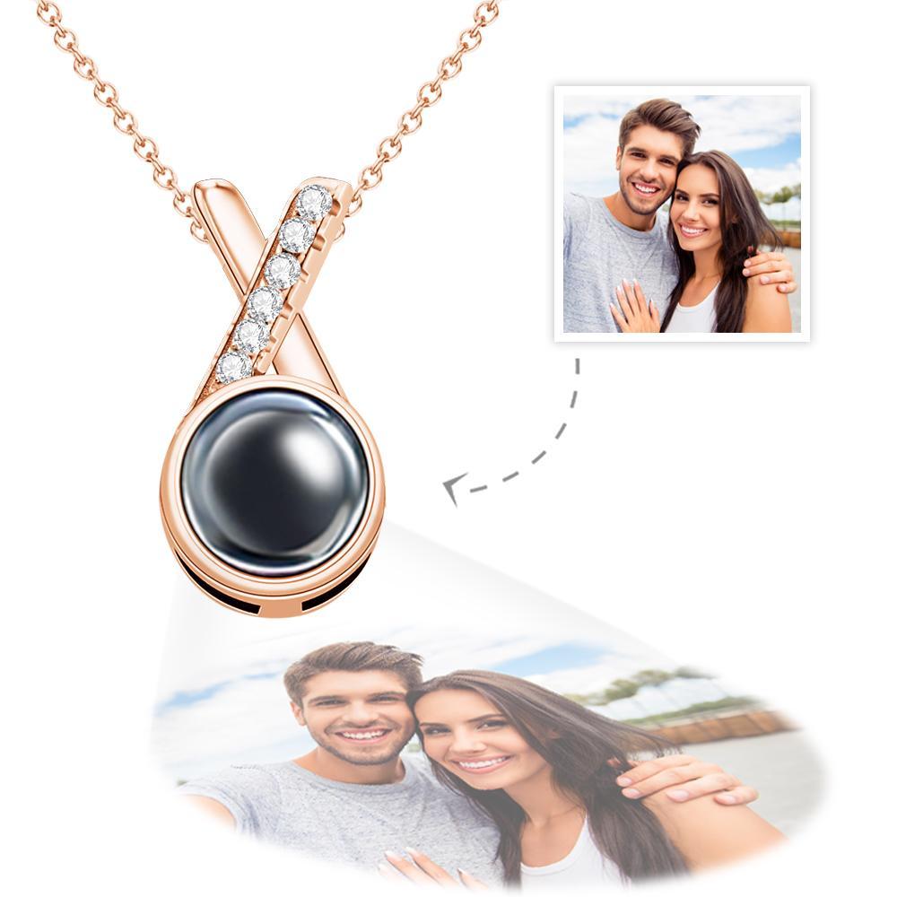 Custom Photo Projection Necklace Memorial Photo Necklace Unique Gift for Her-Blongser