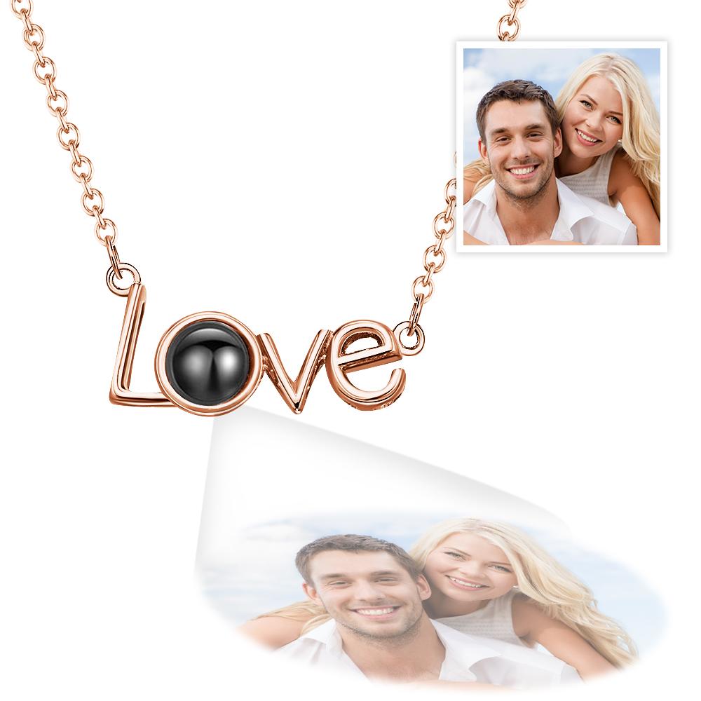 Custom LOVE Picture Projection Necklace 925 Sterling Silver-Blongser
