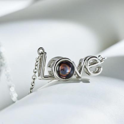 Custom LOVE Picture Projection Necklace 925 Sterling Silver-Blongser