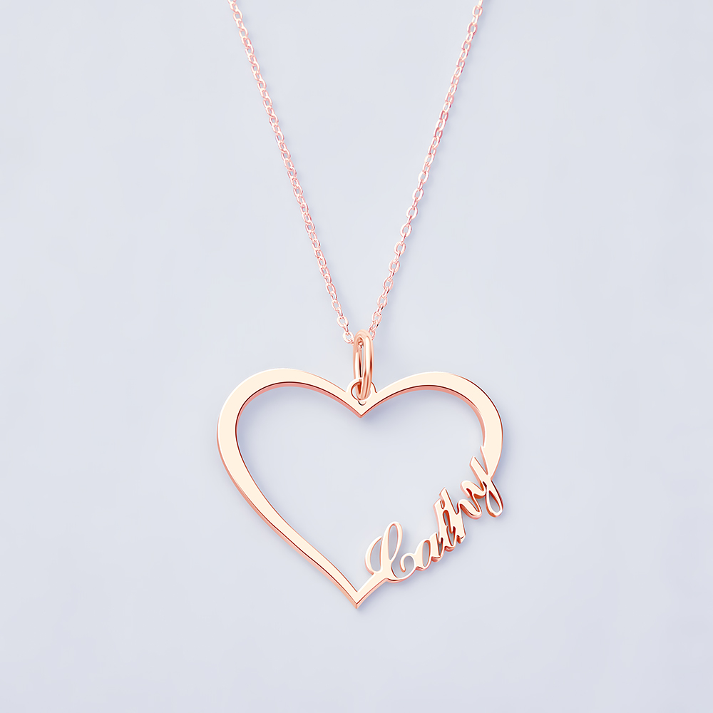 Personalized Heart Name Necklace | 925 Sterling Silver Custom Jewelry-Blongser