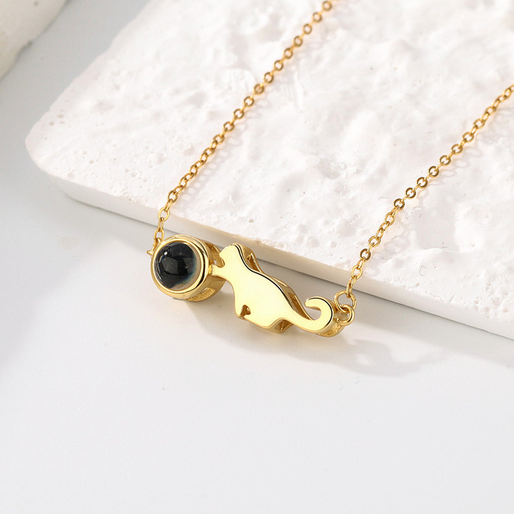 Custom Projection Necklace Little Dinosaur Photo Necklace Gift for Couples-Blongser