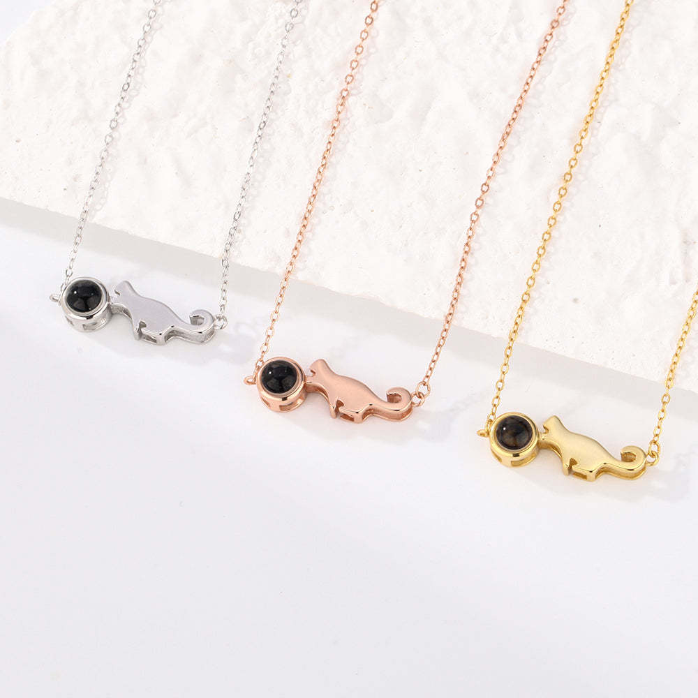 Custom Projection Necklace Little Dinosaur Photo Necklace Gift for Couples-Blongser