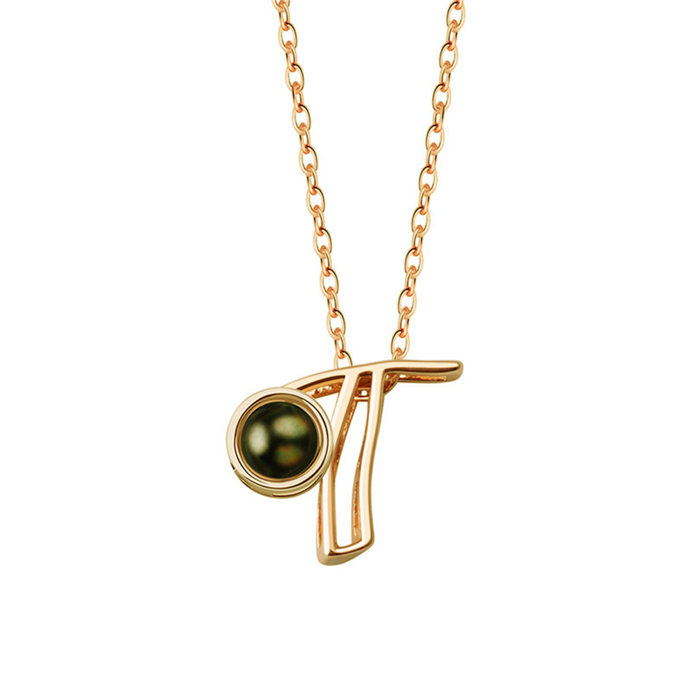 A-Z 26 Letters Custom Projection Necklace 925 Sterling Silver-Blongser