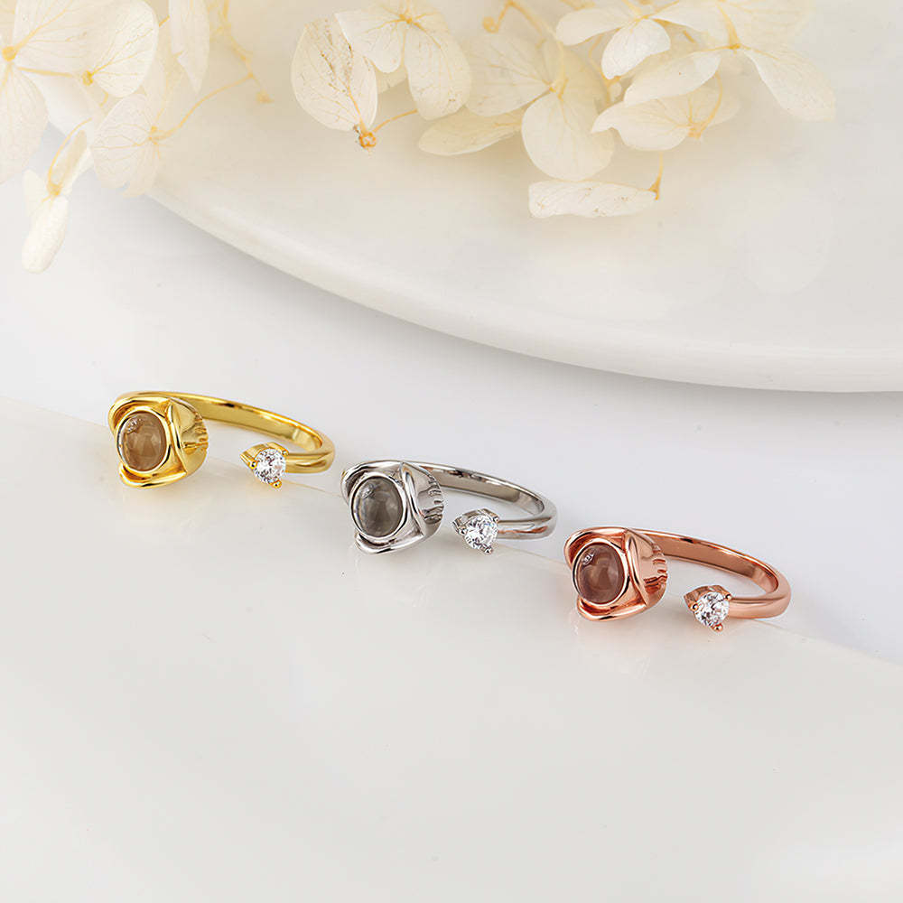 Custom Projection Ring I Love You 100 Languages Adjustable Ring-Blongser