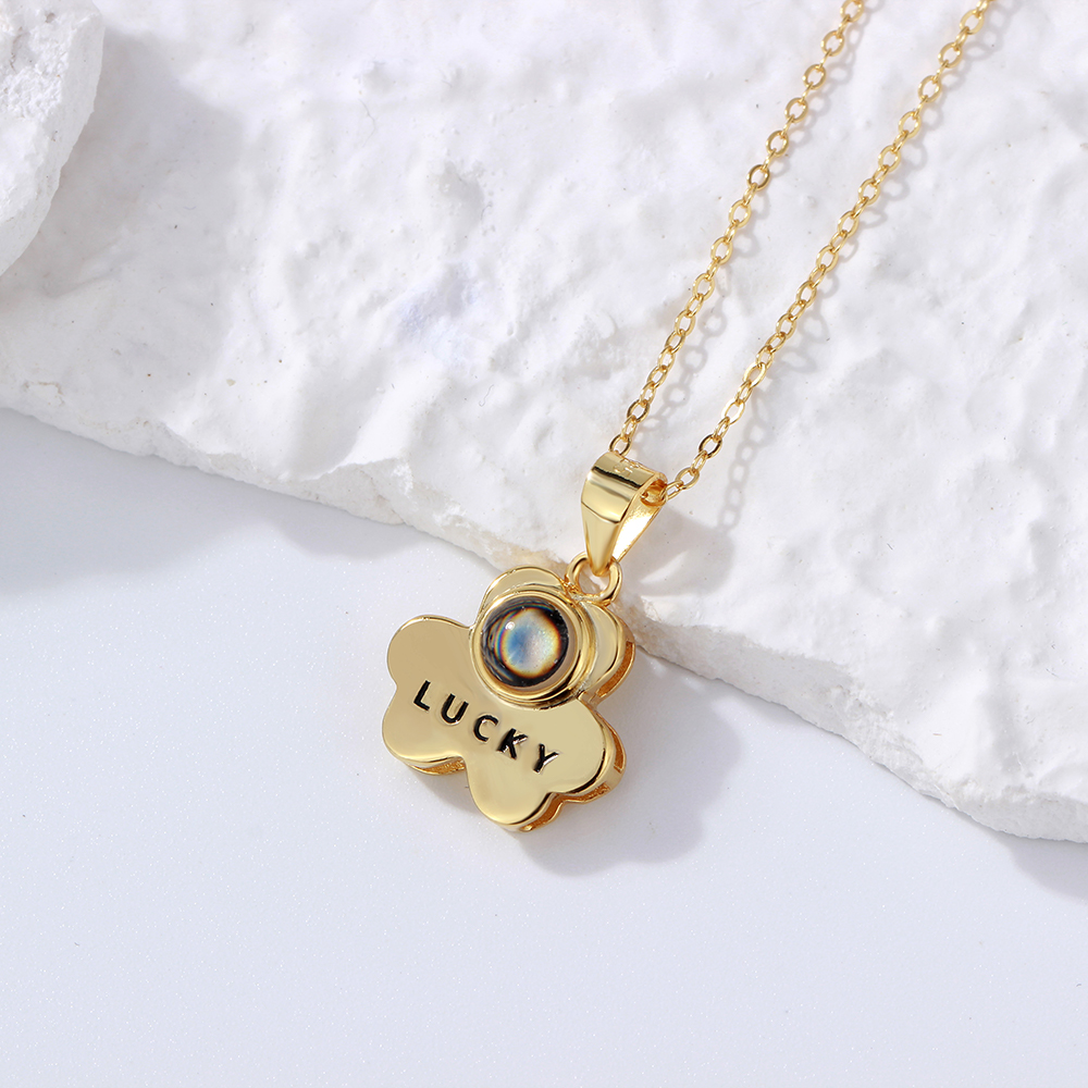 Custom Projection Necklace Lucky Bear Picture Necklace-Blongser