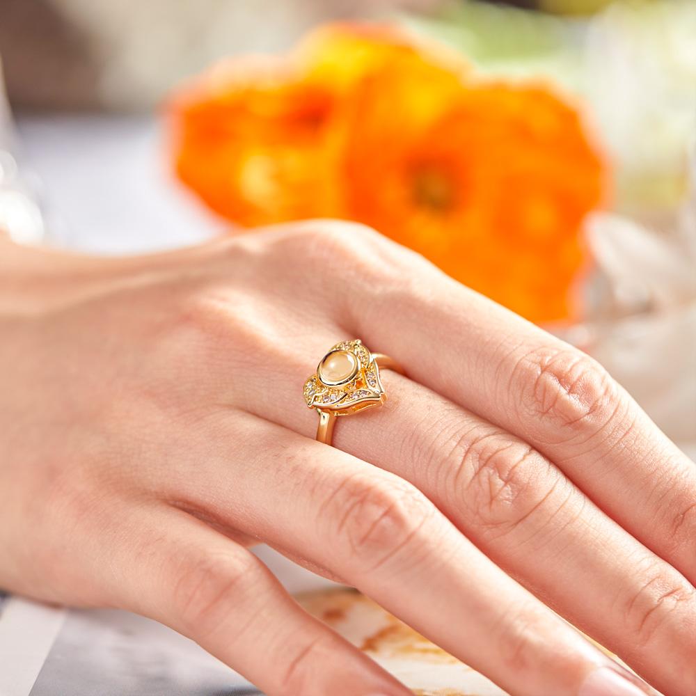 Custom Angel Wing Projection Ring Personalized Photo heart Shaped Ring for Her-Blongser
