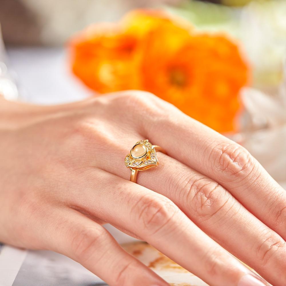 Custom Angel Wing Projection Ring Personalized Photo heart Shaped Ring for Her-Blongser