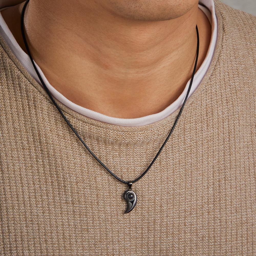 Custom Projection Necklace Heart-shaped Unique Creative Gift for Couple-Blongser