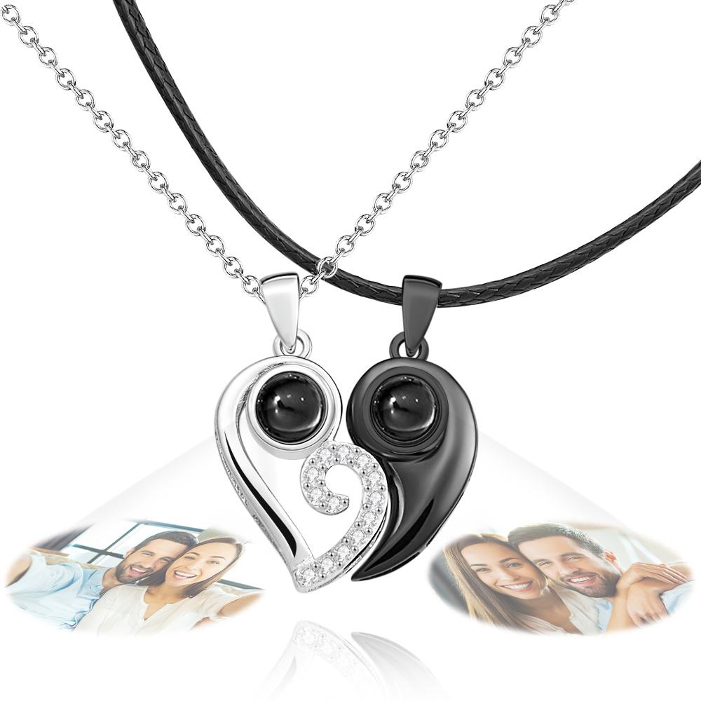 Custom Projection Necklace Heart-shaped Unique Creative Gift for Couple-Blongser